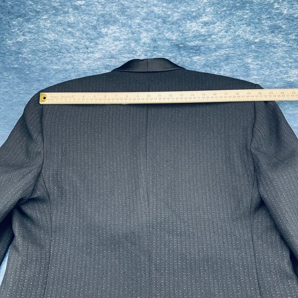 Tailored‎ by Bonacci Mens Black Textured Pinstripe Tuxedo Suit Shawl Lapel USA